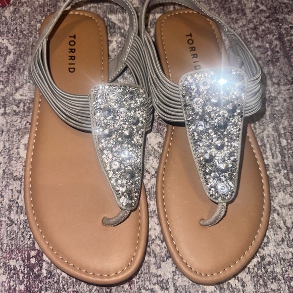 Torrid Sandals - Gray Silver Sparkle - Picture 1 of 2